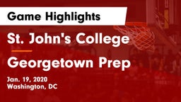St. John's College  vs Georgetown Prep Game Highlights - Jan. 19, 2020