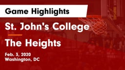 St. John's College  vs The Heights Game Highlights - Feb. 3, 2020