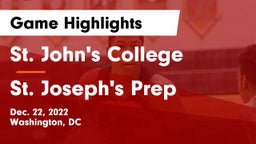 St. John's College  vs St. Joseph's Prep  Game Highlights - Dec. 22, 2022