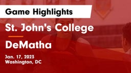 St. John's College  vs DeMatha  Game Highlights - Jan. 17, 2023