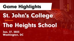 St. John's College  vs The Heights School Game Highlights - Jan. 27, 2023