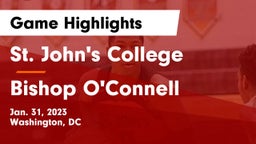 St. John's College  vs Bishop O'Connell  Game Highlights - Jan. 31, 2023