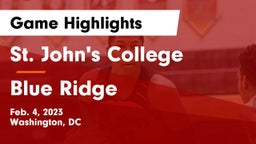 St. John's College  vs Blue Ridge Game Highlights - Feb. 4, 2023