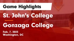 St. John's College  vs Gonzaga College  Game Highlights - Feb. 7, 2023