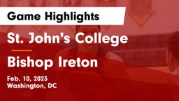 St. John's College  vs Bishop Ireton  Game Highlights - Feb. 10, 2023