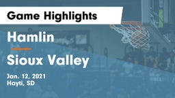 Hamlin  vs Sioux Valley  Game Highlights - Jan. 12, 2021