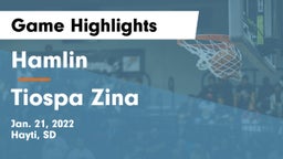 Hamlin  vs Tiospa Zina  Game Highlights - Jan. 21, 2022