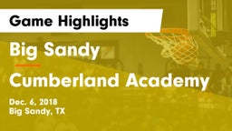 Big Sandy  vs Cumberland Academy Game Highlights - Dec. 6, 2018
