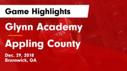 Glynn Academy  vs Appling County  Game Highlights - Dec. 29, 2018