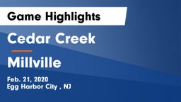 Cedar Creek  vs Millville  Game Highlights - Feb. 21, 2020