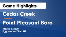 Cedar Creek  vs Point Pleasant Boro  Game Highlights - March 3, 2020