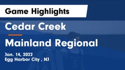 Cedar Creek  vs Mainland Regional  Game Highlights - Jan. 14, 2022