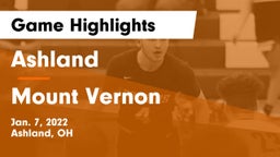 Ashland  vs Mount Vernon  Game Highlights - Jan. 7, 2022