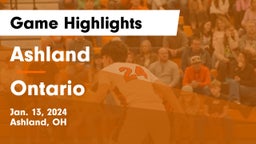 Ashland  vs Ontario  Game Highlights - Jan. 13, 2024