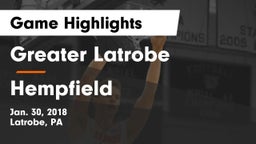 Greater Latrobe  vs Hempfield  Game Highlights - Jan. 30, 2018