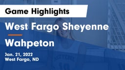 West Fargo Sheyenne  vs Wahpeton  Game Highlights - Jan. 21, 2022