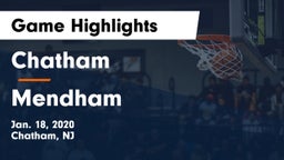 Chatham  vs Mendham  Game Highlights - Jan. 18, 2020