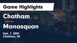 Chatham  vs Manasquan  Game Highlights - Feb. 1, 2020