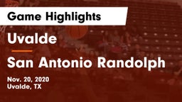 Uvalde  vs San Antonio Randolph Game Highlights - Nov. 20, 2020
