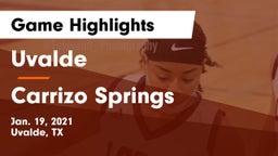 Uvalde  vs Carrizo Springs Game Highlights - Jan. 19, 2021