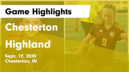 Chesterton  vs Highland  Game Highlights - Sept. 19, 2020