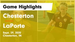Chesterton  vs LaPorte  Game Highlights - Sept. 29, 2020