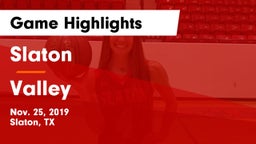 Slaton  vs Valley  Game Highlights - Nov. 25, 2019