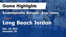 Kamehameha Schools - Kapalama vs Long Beach Jordan Game Highlights - Dec. 29, 2017
