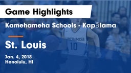 Kamehameha Schools - Kapalama vs St. Louis  Game Highlights - Jan. 4, 2018
