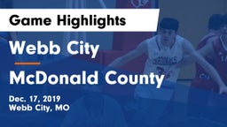 Webb City  vs McDonald County  Game Highlights - Dec. 17, 2019