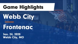 Webb City  vs Frontenac  Game Highlights - Jan. 24, 2020