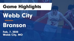 Webb City  vs Branson  Game Highlights - Feb. 7, 2020