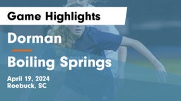 Dorman  vs Boiling Springs  Game Highlights - April 19, 2024
