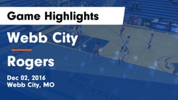 Webb City  vs Rogers Game Highlights - Dec 02, 2016