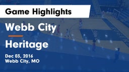 Webb City  vs Heritage Game Highlights - Dec 03, 2016