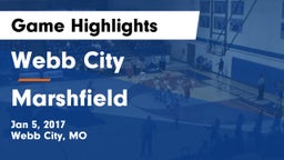 Webb City  vs Marshfield  Game Highlights - Jan 5, 2017