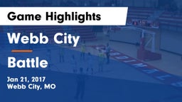 Webb City  vs Battle  Game Highlights - Jan 21, 2017