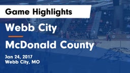 Webb City  vs McDonald County  Game Highlights - Jan 24, 2017