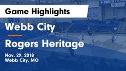 Webb City  vs Rogers Heritage  Game Highlights - Nov. 29, 2018