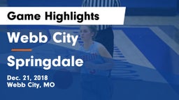 Webb City  vs Springdale Game Highlights - Dec. 21, 2018