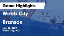 Webb City  vs Branson  Game Highlights - Jan. 22, 2022