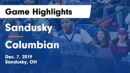 Sandusky  vs Columbian  Game Highlights - Dec. 7, 2019