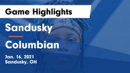 Sandusky  vs Columbian  Game Highlights - Jan. 16, 2021