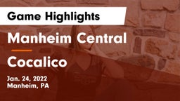 Manheim Central  vs Cocalico  Game Highlights - Jan. 24, 2022