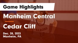 Manheim Central  vs Cedar Cliff  Game Highlights - Dec. 28, 2023