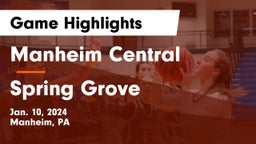 Manheim Central  vs Spring Grove  Game Highlights - Jan. 10, 2024