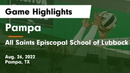 Pampa  vs All Saints Episcopal School of Lubbock Game Highlights - Aug. 26, 2022