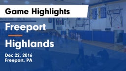 Freeport  vs Highlands  Game Highlights - Dec 22, 2016