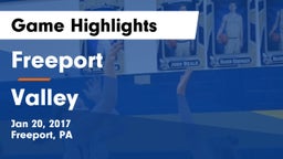 Freeport  vs Valley  Game Highlights - Jan 20, 2017