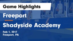 Freeport  vs Shadyside Academy  Game Highlights - Feb 1, 2017